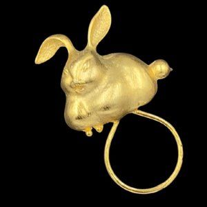 Vintage Bunny Rabbit Eye Glass Holder Brooch